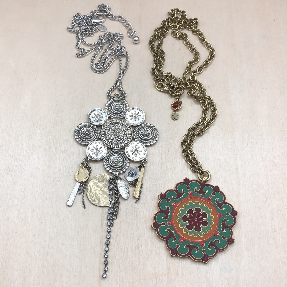 Curated bundle boho statement long necklaces Lucky Brand and Chico's